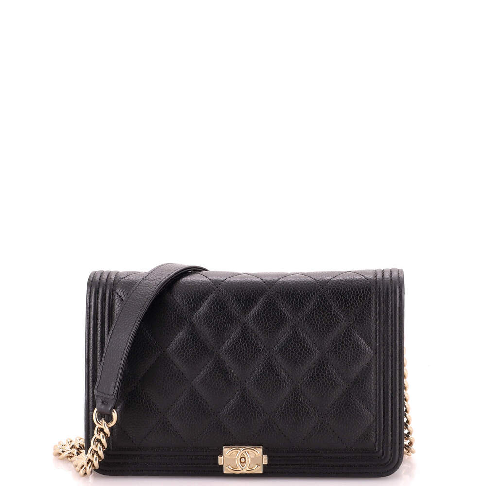 Chanel Boy Wallet on Chain Quilted Caviar
